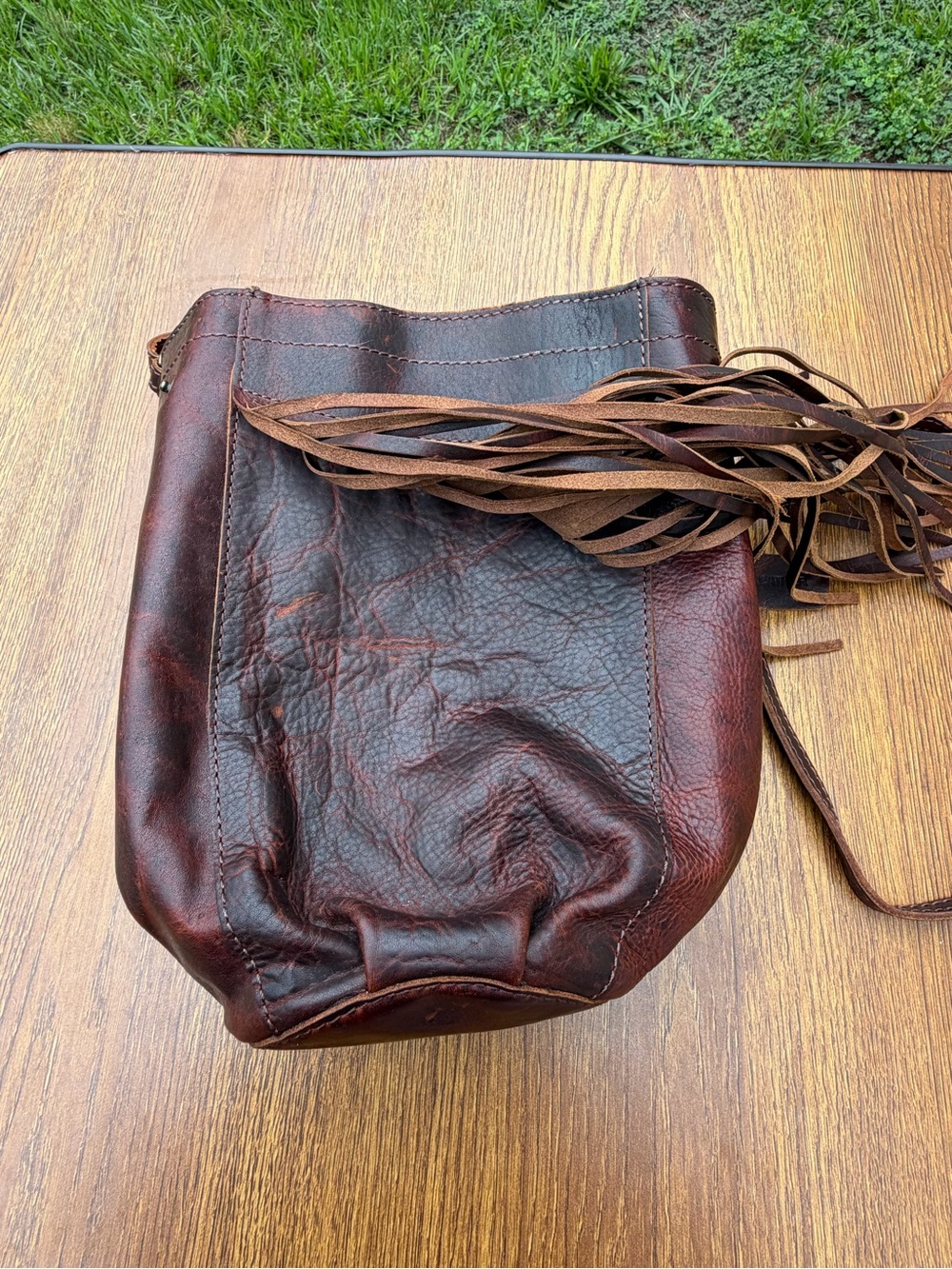 Genuine Leather Fringe Crossbody Bag Brown Boho Western Festival Purse - Picture 14 of 15